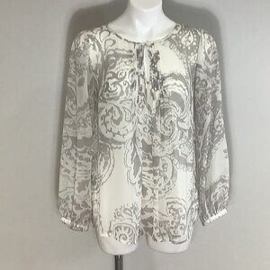 Cabi Gray Patterned Women's Top size s